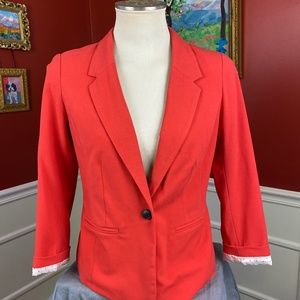 Coral Unstructured, one button Blazer